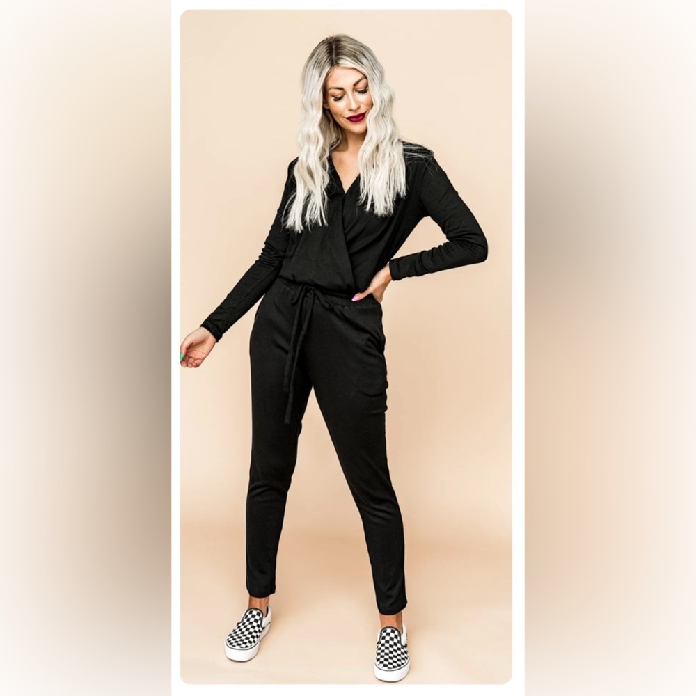 Dressed In LALA HYFVE Black Long Sleeve Jumpsuit with Pockets